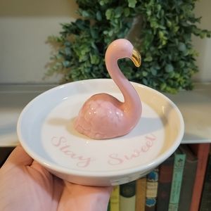 New Sweet Flamingo Ring Holder Trinket Dish